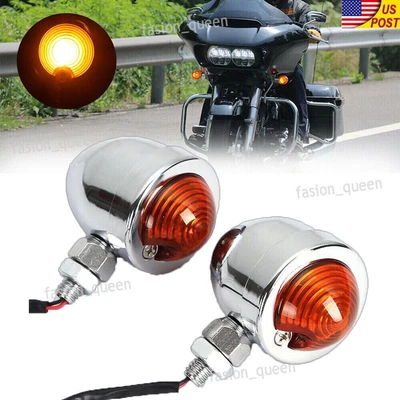$17.32 • Buy Chrome Motorcycle Bullet Turn Signal Light For Yamaha V Star 650 XVS650A Classic