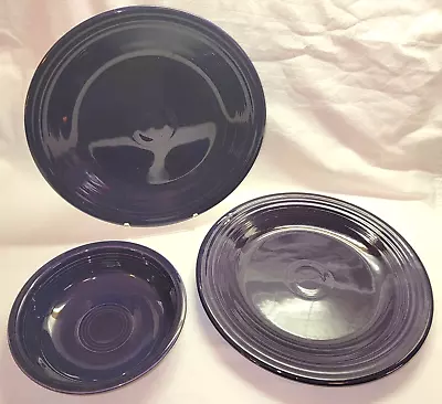 Fiesta Fiestaware Plum Purple 2 Plates & Bowl HLC USA Vtg Retro • $37.99