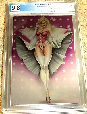 Miss Meow #1 Comics Elite Excl Metal Virgin Marilyn Monrow Pgx Graded 9.8 • $100