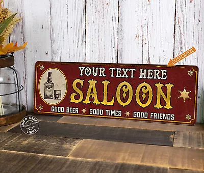 Personalized Saloon Home Bar Sign Rustic Distressed Pub Man Cave 106182002007 • $49.95