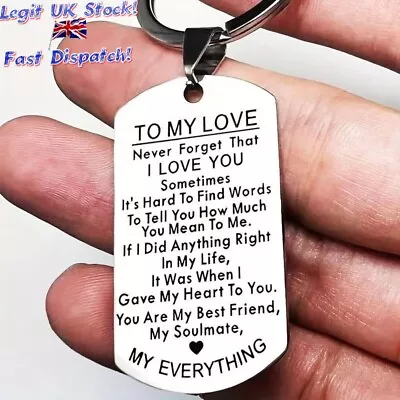 To My Love. Romantic Keyring Gift Girlfriend Boyfriend Husband Wife Anniversary • £3.94