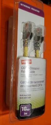 $15.30 • Buy Staples CAT5e Crossover Patch Cable RJ45 Male Connectors 10 Ft. Yellow 18781 New