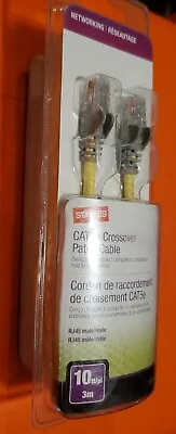 Staples CAT5e Crossover Patch Cable RJ45 Male Connectors 10 Ft. Yellow 18781 New • $18