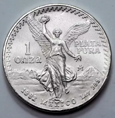 1982 1 Oz 999 Fine SILVER MEXICO Libertad Pura Plata Coin Round No Reserve. • $20.50