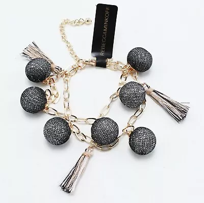 New Rebecca Minkoff Double Strand Rose Gold Pom Bracelet $58 Tags #RM073 • $13.99