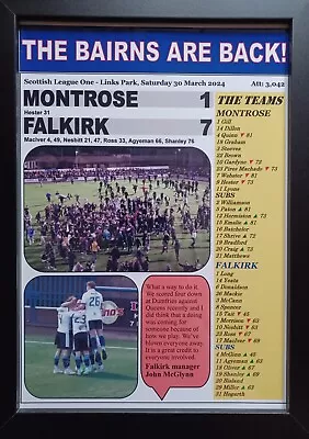 Montrose 1 Falkirk 7 - 2024 League One - Falkirk Champions - Souvenir Print • £7.99