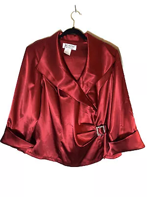 J. R. Nites Womens Blouse 18w Red Christmas Party Holiday Santa • $22.90