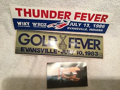 3 Hydroplane Souvenirs 2 Evansville Stickers & Miss Bud Timing Conversion Chart • $19.99