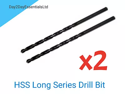 2x HSS Long Series Drill Bit Ground Flute M2 Steel Professional Duty - All Sizes • £2.69