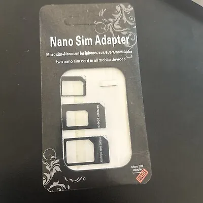 Nano SIM Card Adapter To Micro Standard Converter Set Fit IPhone 5 4S 4 Black 10 • $5.10
