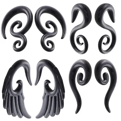 1Pair Acrylic Spiral Horn Earrings Plug Tunnel Lobe Stretcher Gauge 1.6-10mm • £2.89