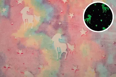 Minkee Winky Plush Glow In Night Zapp Unicorns 50 X 158 Cm • £4.77
