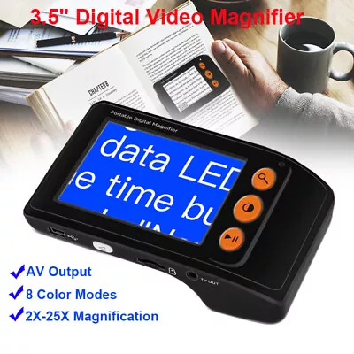 £56.99 • Buy Electronic 3.5  Digital 2-25X Magnifier Foldable Portable Reading Aid AV Output.