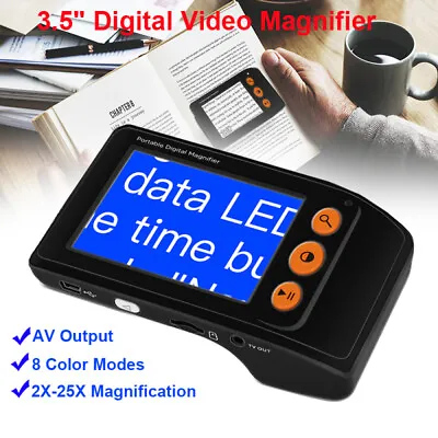 £84.11 • Buy Electronic LCD Digital 2-25X Magnifier Handheld Reading Aid Low Vision AV Output