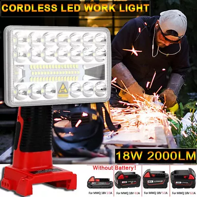 Cordless LED Work Light Powered By Milwaukee 18V Li-Ion Batteries Handheld Light • £42.99