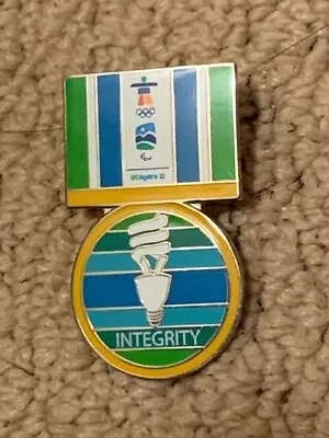 Vancouver 2010 Olympic Pin BC Hydro Yellow Integrity Medal - Beijing 2022 Trader • $11.04