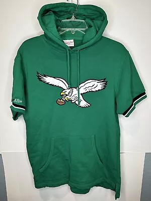 Philadelphia Eagles Mitchell And Ness Short Sleeve Hoodie Green Medium Men's EUC • $49.99