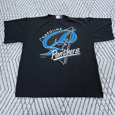 Vintage Carolina Panthers Shirt Men XL Black Tee 90s 1997 NFL Football Adult * • $29.91