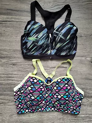 LOT 2 VSX Victorias Secret 34DD Sport Zip Front Sports Bra • $6.45