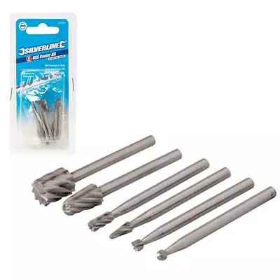 6Pc SMALL HSS ROTARY TOOL BIT SET Mini Dremel Drill Metal Craft Wood Carving U67 • £6.19