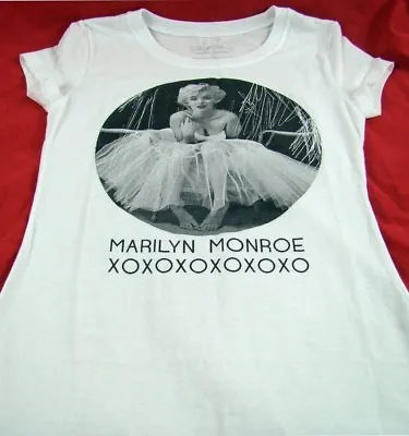 Womens Juniors NWT Marilyn Monroe Original White XOXOXO T Shirt Size S M L XL 2X • $13.99