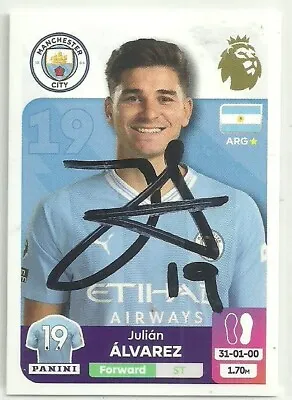 Julian Alvarez - MANCHESTER CITY - Signed 2024 Panini PL Sticker [Unused] • £2.49