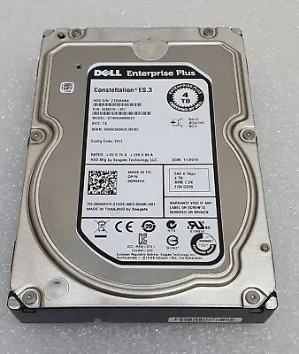 Dell Enterprise Plus ST4000NM0023 4TB 3.5  SAS 6Gbps 7.2K Hard Drive • $42