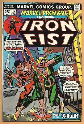 MARVEL PREMIERE No. 16 (1974) 2nd Appearance Of IRON FIST! VG+ • $24.99