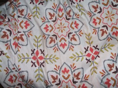 4 1/4 Yards Jane Churchill Chintal Crewel & Print Curtain Cover Fabric Free Post • £89