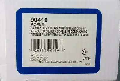 Moen 90410 Tub Drain With Trip Lever For 14-Inch To 16-Inch Tubs In Chrome • $44.88