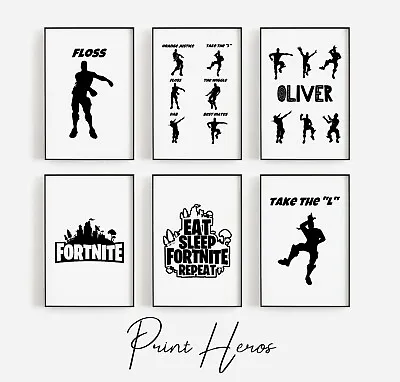 Fortnite Wall Art Print Picture Children's Bedroom Gaming Art Poster Characters • £3.99