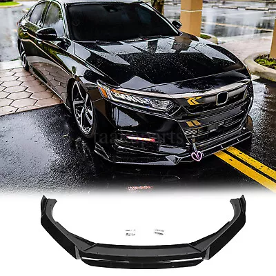 $45.99 • Buy Glossy Black Front Bumper Lip Splitter Spoiler For Honda Accord Sport 18-20