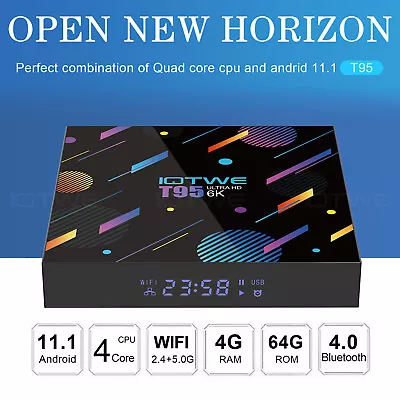 2024 Android Smart TV BOX 4G+64GB 5G WIFI 6K UHD Media Player Quad Core HDMI US • $32.99