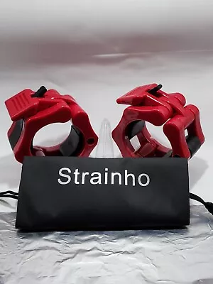 Red Plastic Barbell Collars With Bag • £12.52