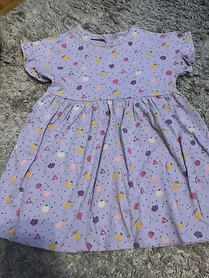 Next Girls Lilac Purple Summer Frill Sleeve Dress 18-24 Months  • £3.50
