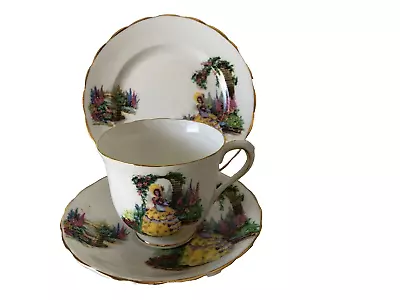 Victoria C&E Bone China Crinoline Lady Tea Set Trio • $50