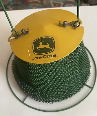 JOHN DEERE BIRD FEEDER Metal Mesh Hanging Collapsible Green & Yellow Vintage • $56.36