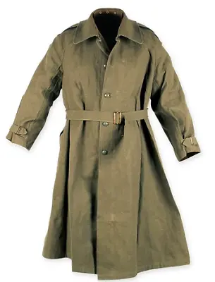 WW2 M35 Canvas Split Tail Military French Duster WITHOUT Wool Liner - Size M / L • $99.95