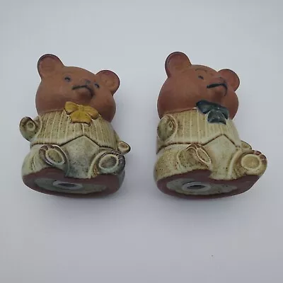 Vintage MCM Salt & Pepper Shakers Japan VIKING Ceramic Pottery Teddy Bears 3.25  • $9.75