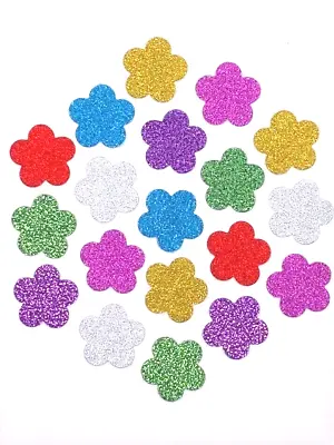 50 Small Sparkly Flowers Card Making Craft Embellishments Scrapbook Petal Shapes • £1.65