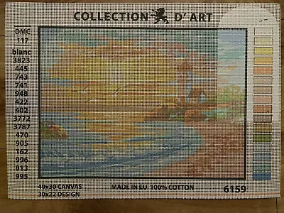 $21.99 • Buy Needlepoint Canvas 30x40 Sunset On A Beach Canvas Only