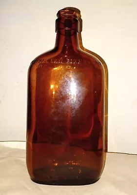 Vtg Amber 1940s Pint Liquor Bottle • $5