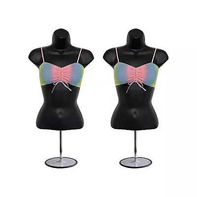 2 Pack Female Mannequin Torso With Stand Dress Form Tshirt Display Countertop... • $106.70