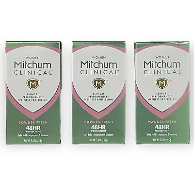 Mitchum Women Clinical Anti-Perspirant & Deodorant Solid Powder Fresh Lot Of 3 • $52.88