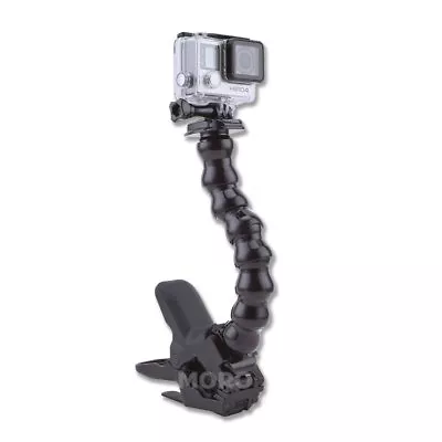 Black Jaws Flex Clamp Mount+Adjustable Neck Fr GoPro HD Hero 5/6/7 8 9 Accessory • $21.59