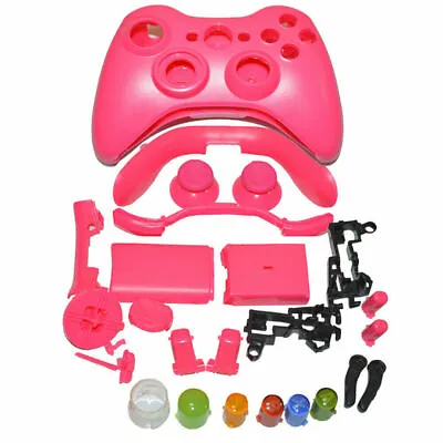 Pink Gamepad Protective Shell Cover Full Set With Button For XBox 360 Controller • $11.62