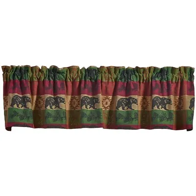 Pinecones & Trees Jacquard Cotton Rustic Country Cabin Unlined Valance 72  X 14  • $25.95