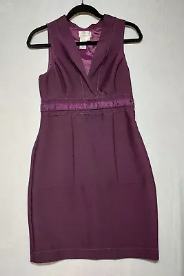 Max Studio Sz M Dress Plum Purple Lace Empire Waist Sleeveless Lined Slimming  • $13.96