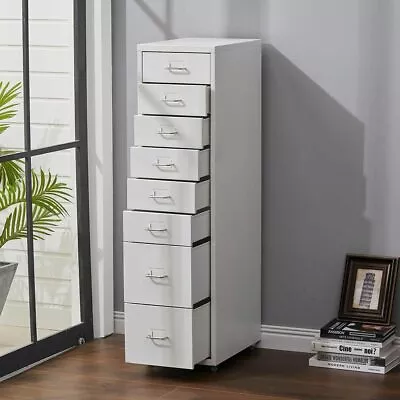 Metal 6/8/10 Draws Office Filing Cabinet White Steel File Storage Cupboard Chest • £49.95