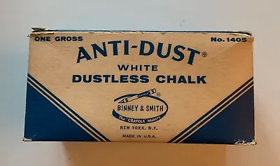 Vintage BINNEY & SMITH Chalk WHITE DUSTLESS Boxed Chalkboard BLENDWELL • $45